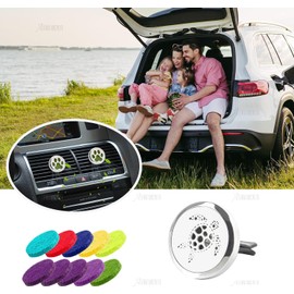 AUEAR, Turtle Car Diffuser Essential Oil Stainless Steel Diffuser Lockets Aromatherapy Air Freshener Car Vent Clip with 10 Felt Refill Pads