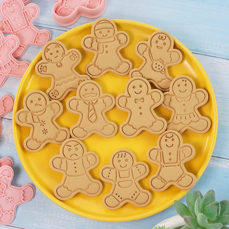 Gingerbread Man Cookie Cutters Set,10 PCS Gingerbread Man Biscut Cutters