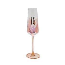 Widdop and Co Celebrations - Hotchpotch - 18th Birthday Luxe Brushstroke Birthday Champagne/Prosecco Flute Drinking Glass - Premium Kitchenware, Gifting & Homeware - Boxed & Ready to Gift.