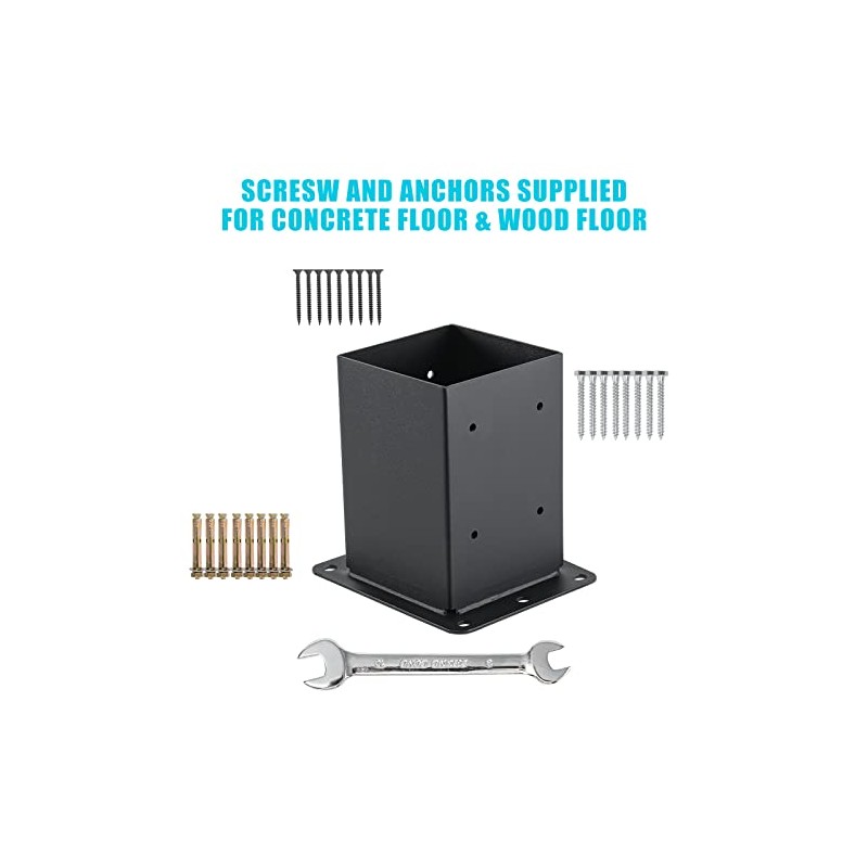 4x4 Post Base 4 Pcs, (Inner Size 3.6x3.6) Post Anchors,