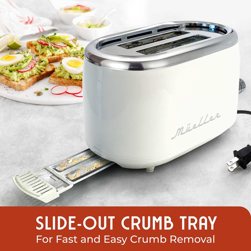 MUELLER HOME Retro Toaster 2 Slice, 7 Browning Levels, 3