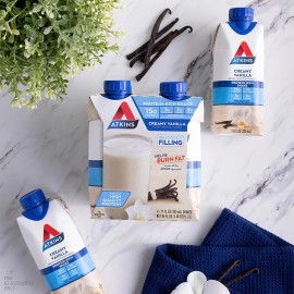 Atkins Vanilla Protein Shakes 12-Pack | 15g Protein | Low Carb | Keto Drink