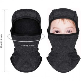 Boy's Winter Balaclava Hat Windproof Ski Mask for Kids lf1439 One Size Size Light Gray 4ea