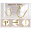 KAMANINA Curtain Holdbacks for Wall, Modern Cap Finials, Warm Gold