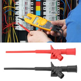 Multimeter Wire Lead Test Hook Clip, Akozon Quick Test Clip Professional Test Hook Clip 2Pcs P5004 High Voltage Flexible Test Probe Insulated Quick