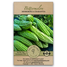 Gaea's Blessing Seeds - Bitter Melon Seeds - Bitter Gourd Heirloom Non-GMO Bittermelon Seeds with Easy to Follow Planting Instructions - 92% Germination Rate (Pack of 1)