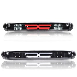 PIT66 LED 3rd Brake Light, Compatible with 07-14 Chevy Silverado/07-14 GMC Sierra/Compatible with 09-10 H-ummer H3T LED Third Brake Light Cargo Black Housing Clear Lens