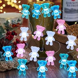 Bartlett Teddy Bear Christmas Décor Cute Decorative String Lights Christmas Fairy Light Plug in USB or Battery Operated Kawaii Holiday Lights 8.5ft 20LED Christmas Lights Bedroom