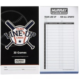 Murray Sporting Goods Baseball Lineup Cards - 30 Games - 16 Players