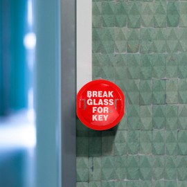 OSALADI Emergency Key Box, Break Glass for Key Emergency Door Lock Box, Red Linkage Key Box House Key Storage Lock Box for Outside Business