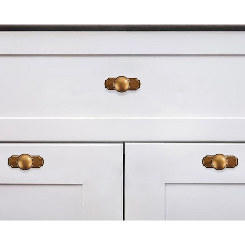 khtumeware 10 Pack 1-1/4inch Antique Brass Cabinet knobs, Back Plate
