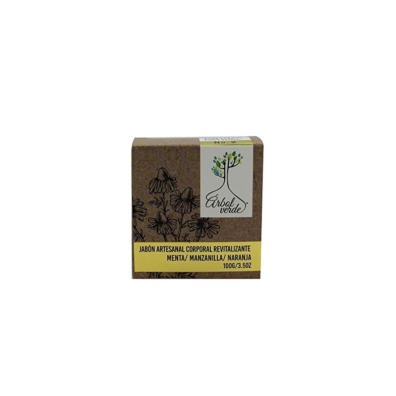 Arbol Verde Jabón en Barra Corporal Revitalizante con Menta, Manzanilla