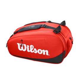 WILSON Tour Padel Bag - Holds up to 6 Paddles, Red/Black