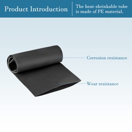 QUARKZMAN 150 mm Diameter 240 mm Flat Width 3.3 ft 2:1 Shrink Tube Electrical Insulation for Electrified Devices Black