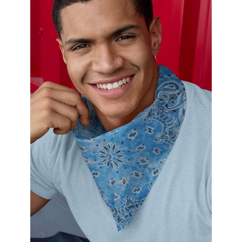 Motique Accessories Modern Tie Dye Bandana (Bright Blue)