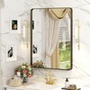 CHARMOR 22x30 Bronze Bathroom Wall Mirror, Brushed Metal Framed Vanity