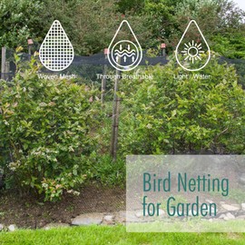 Bird Netting for Garden, Fetanten 7.5 x 100 FT Netting for Garden Protection Vegetables Fruit Trees Blueberry from Birds Deer Poultry, Heavy Duty Woven Mesh Net Animal Fencing with Ties and Staples