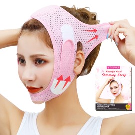 Double Chin Reducer, Face Slimming Strap, V Shaped Mask Eliminator, Remover,Tape,Belt for women, Anti- Wrinkle Face Mask, Lifting Bandage for Shaggy Skin - EDCBMB