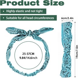 2 diademas elásticas con lazo Bandana elástica retro negro y verde para mujer, estilo rockabilly