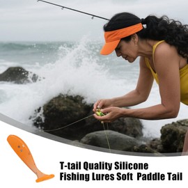 Soft Fishing Baits,T-Tail Soft Paddle Tail Baits for Saltwater and Freshwater - Fisherman Casting Tackle for Saltwater Freshwater Lake Pond River Outdoor