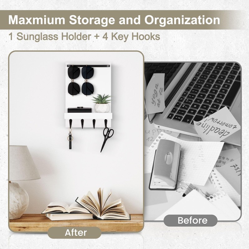 Lucundm Key Holder Wall Mount, Key Holder for Wall with