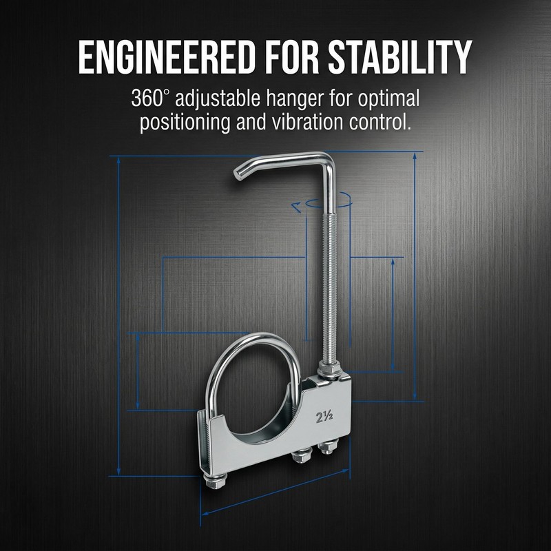 Vurixfo 2.5 Inch Universal Clamp On Exhaust Hanger, U-Shaped Galvanized