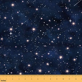 Feelyou Galaxy Fabric by The Yard 2 Yards Outer Space Decorative Waterproof Outdoor Fabric for Boys Girls Black Universe Printed Upholstery Fabric for Chairs Starry Sky DIY Reupholstery Fabric