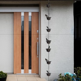 Kquepo Rain Chain Decorative Metal Rainwater Chain Outdoor Garden Decor, Fine Workmanship