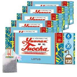Yunnan tuocha Zouji - Organic Lotus tuocha Tea - Soothing and Relaxing - 120 Tea Bags - 240 g - Guaranteed Yunnan Quality