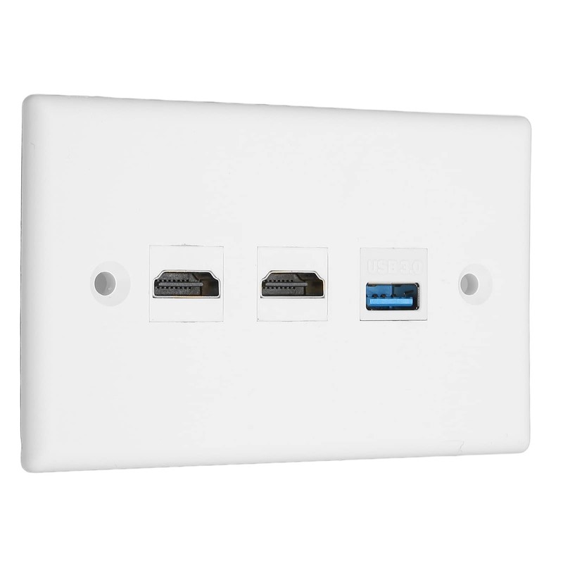 HD Multimedia Interface Ethernet USB Wall Plate 3 Port with