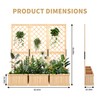 Wooden Planter Box Privacy Screen, 62"x 10"x 65" Freestanding Outdoor