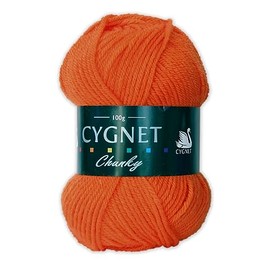 Cygnet Chunky Knitting Yarn/Wool - 100g Chunky Knit Ball (Orange - 632)