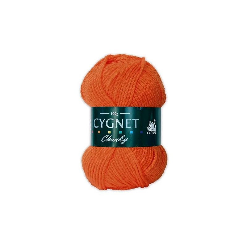 Cygnet Chunky Knitting Yarn/Wool - 100g Chunky Knit Ball (Orange