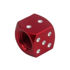 SENZEAL 5x Dice Dust Caps Bikes Aluminum Wheel Motorbike Car Tyre Valve Caps Red