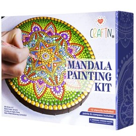 Mandala Painting Kit - Art & Craft Kit with Paints for Teens & Adults - 59 Piece Acrylic & Metallic Paint Kit - Including Gloss Sealer & Stencils â 5 Sets of Dotting Tools - Indoor & Outdoor Painting