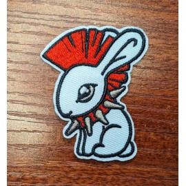 Unbranded Punk Mohawk Bunny Patch Goth Animals Cute Embroidered Iron On 2.5x1.75"