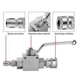 MIRIAM SONG High Pressure Washer Ball Valve Kit - 4500 PSI Stainless Steel, Includes Hose & Accessories for POWER Cleaning (1/4in)