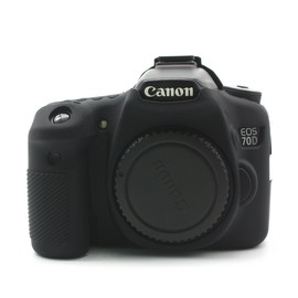 CEARI Silicone Protective Housing Camera Case Body Frame Shell Cover for Canon EOS 70D Digital Camera - Black