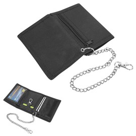 CTDMJ Children's RFID Wallet with Chains Clip Zip Men's Triple Wallet Children's Neck Pouch Children's Purse Boys Wallet Children's Wallet for Boys Girls, black, rfid wallet