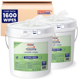 [Bulk 1600-Count] Hand Sanitizing Wipes - With Bucket Dispenser | 800 Count (Pack of 2) Keeping It Clean - 75% Alcohol Wipes In Easy Dispensing - Enriched With Aloe Vera Disposable Wipes