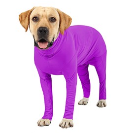 Due Felice Dog Surgery Recovery Suit Surgical Recovery Onesie for Female Male Dog After Surgery Shedding Suit Purple/XXXL