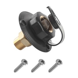 RV City Water Inlet Filling Inlet with check valve,RV Hose Connection Cover, 3/4 NH Female to 1/2 NPT Male,RV City Water Inlet for Camper,Trailer,Marine