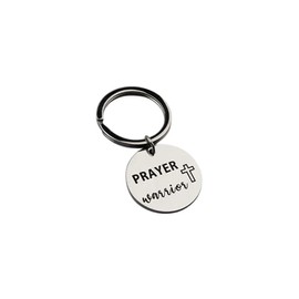 3 Nails 1 Cross Christian Keychain Easter Gift - Birthday Present - Jesus Keychain - Bible Verse Key chain - Gifts for Mom Gifts for Dad Key chain for Mom Keychains for Dad (Prayer Warrior)