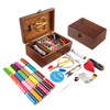 Sewing Kit Wooden Sewing Box with Accessories Retro Wooden Sewing