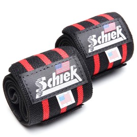 Schiek Wrist Wrap, 24 Inches, Free Weight Training Use, red