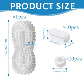 10 Metre Roller Blind Chain with 10 Roller Blind Chain Connectors and 10 Boundary Buckles, Blind Chain Replacement Chain Roller Blind, Chain Connector Roller Blind, for Vertical Blinds Blinds Repair