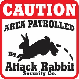 Caution Attack Rabbit Sign