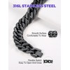Richsteel Man Bracelet Heavy Black Stainless Steel Cuban Chain Bangle