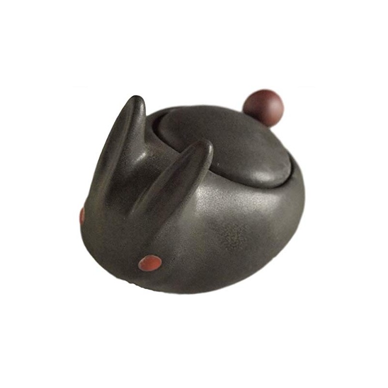 Country Sundries Rabbit Pot Black Condiment Relish Container Sugar Pot