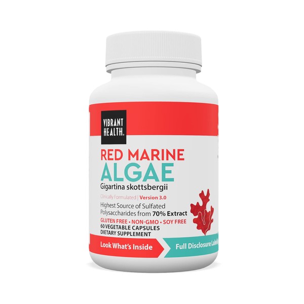 Vibrant Health, Gigartina Red Marine Algae, Plant-Based Immune Support, 60 Capsules